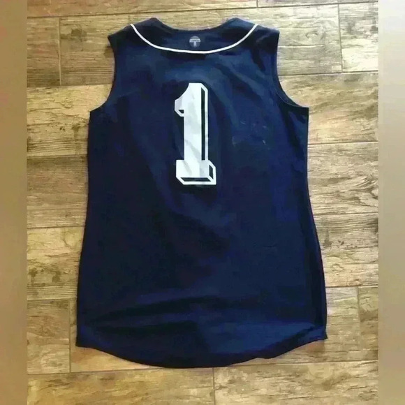 Vtg baseball softball local league dark blue white baseball jersey men Small - Picture 2 of 3